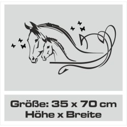 Aufkleber Auto Pferd Fohlen Stute Hengst Hufeisen Glück Spruch Dekor Stall Pferdehof  Sport Familie Pony Kinder Pferdeanhänger