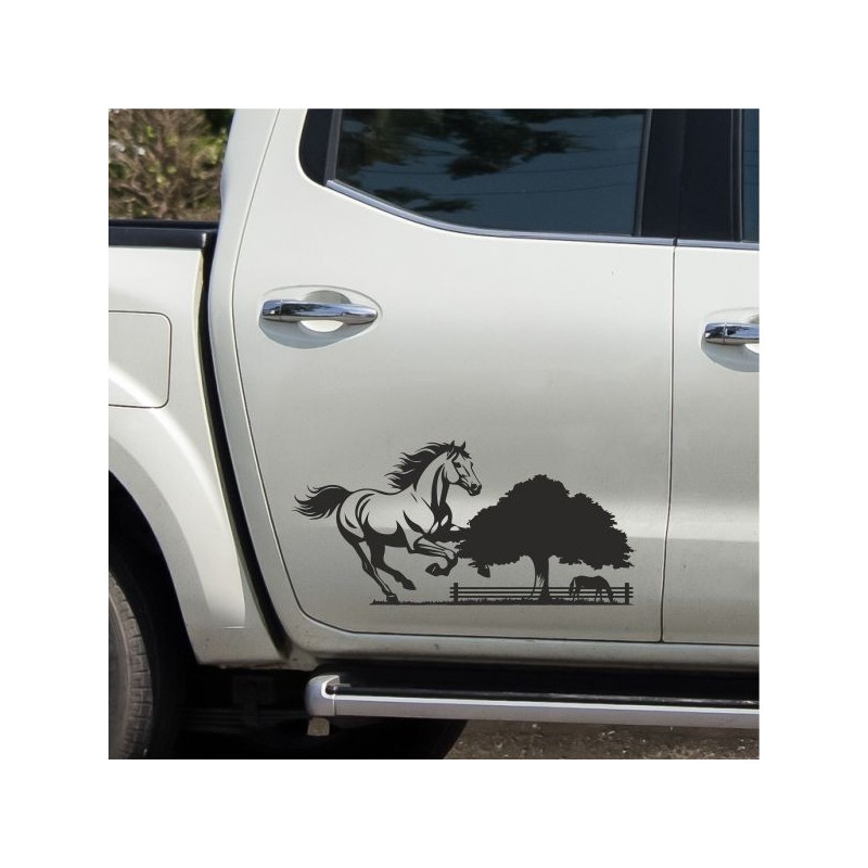 Aufkleber Auto Pferd Fohlen Stute Hengst Hufeisen Glück Spruch Dekor Stall Pferdehof  Sport Familie Pony Kinder Pferdeanhänger