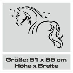 Aufkleber Auto Pferd Fohlen Stute Hengst Hufeisen Glück Spruch Dekor Stall Pferdehof  Sport Familie Pony Kinder Pferdeanhänger