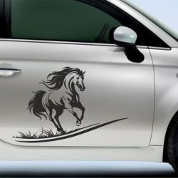 Aufkleber Auto Pferd Fohlen Stute Hengst Hufeisen Glück Spruch Dekor Stall Pferdehof  Sport Familie Pony Kinder Pferdeanhänger