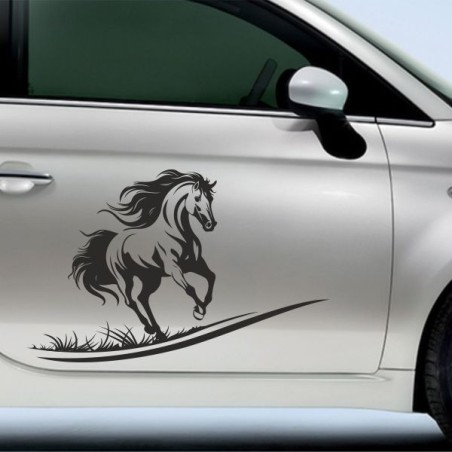 Aufkleber Auto Pferd Fohlen Stute Hengst Hufeisen Glück Spruch Dekor Stall Pferdehof  Sport Familie Pony Kinder Pferdeanhänger
