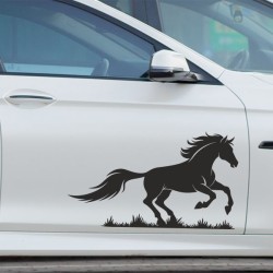 Aufkleber Auto Pferd Fohlen Stute Hengst Hufeisen Glück Spruch Dekor Stall Pferdehof  Sport Familie Pony Kinder Pferdeanhänger