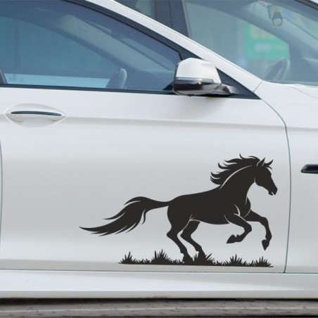 Aufkleber Auto Pferd Fohlen Stute Hengst Hufeisen Glück Spruch Dekor Stall Pferdehof  Sport Familie Pony Kinder Pferdeanhänger