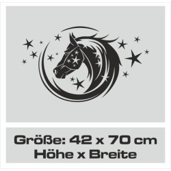 Aufkleber Auto Pferd Fohlen Stute Hengst Hufeisen Glück Spruch Dekor Stall Pferdehof  Sport Familie Pony Kinder Pferdeanhänger