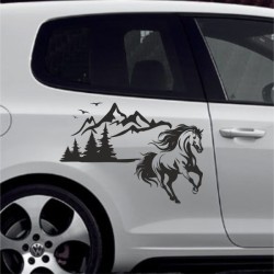 Aufkleber Auto Pferd Fohlen Stute Hengst Hufeisen Glück Spruch Dekor Stall Pferdehof  Sport Familie Pony Kinder Pferdeanhänger