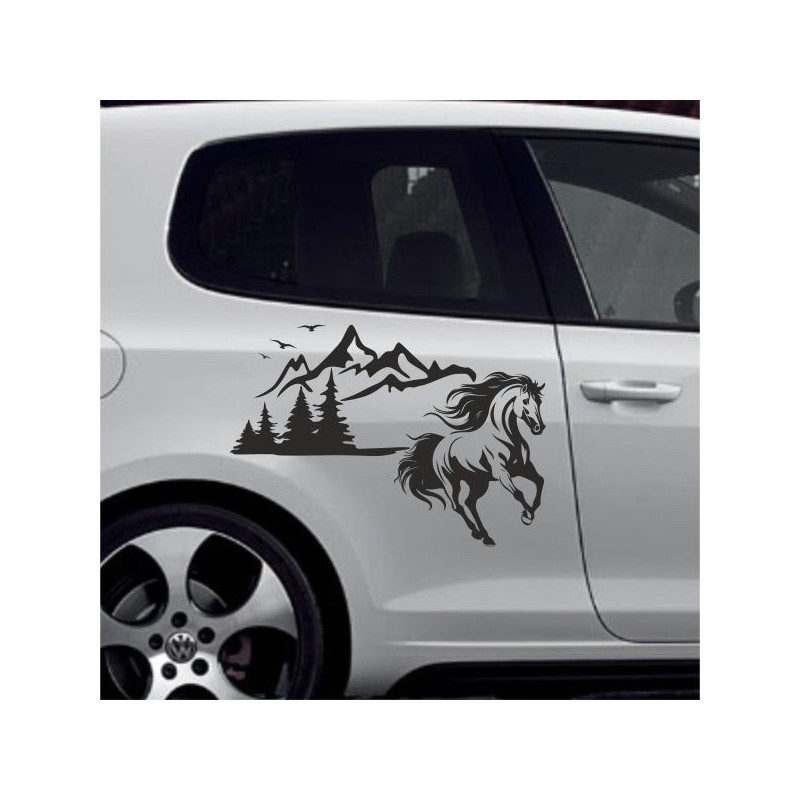 Aufkleber Auto Pferd Fohlen Stute Hengst Hufeisen Glück Spruch Dekor Stall Pferdehof  Sport Familie Pony Kinder Pferdeanhänger