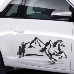 Aufkleber Auto Pferd Fohlen Stute Hengst Hufeisen Glück Spruch Dekor Stall Pferdehof  Sport Familie Pony Kinder Pferdeanhänger