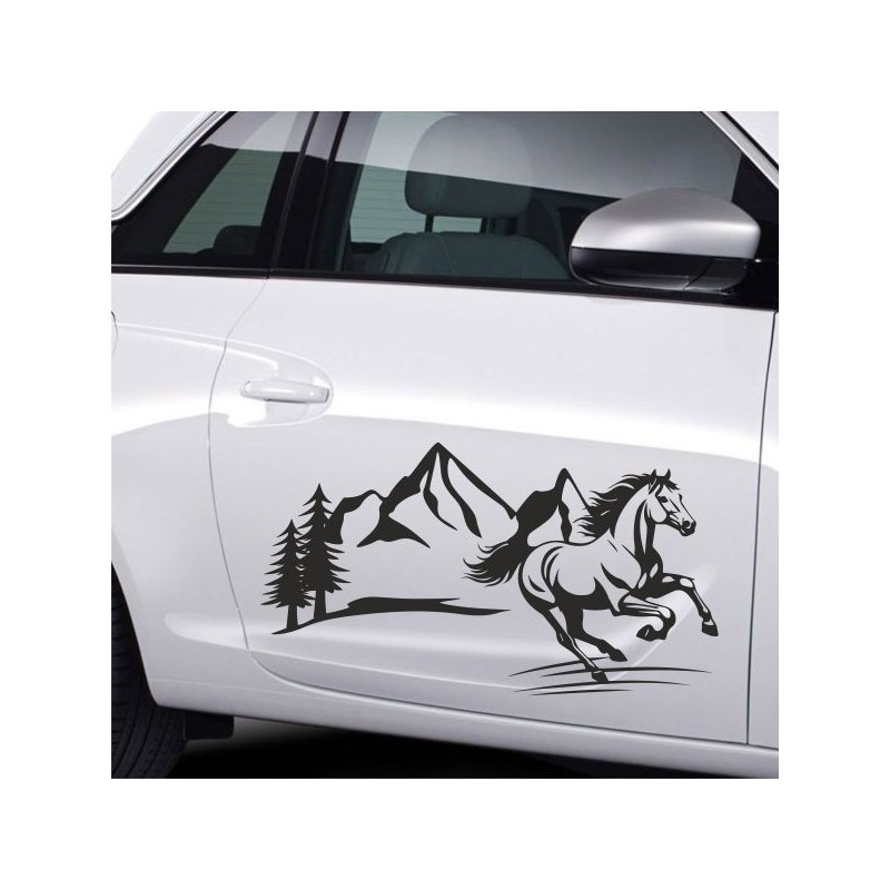 Aufkleber Auto Pferd Fohlen Stute Hengst Hufeisen Glück Spruch Dekor Stall Pferdehof  Sport Familie Pony Kinder Pferdeanhänger