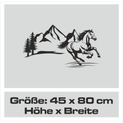 Aufkleber Auto Pferd Fohlen Stute Hengst Hufeisen Glück Spruch Dekor Stall Pferdehof  Sport Familie Pony Kinder Pferdeanhänger