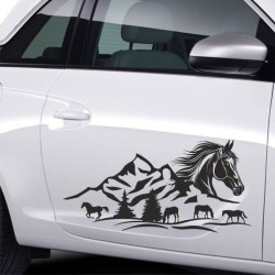 Aufkleber Auto Pferd Fohlen Stute Hengst Hufeisen Glück Spruch Dekor Stall Pferdehof  Sport Familie Pony Kinder Pferdeanhänger