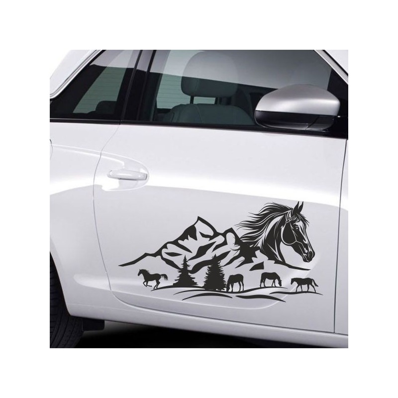 Aufkleber Auto Pferd Fohlen Stute Hengst Hufeisen Glück Spruch Dekor Stall Pferdehof  Sport Familie Pony Kinder Pferdeanhänger