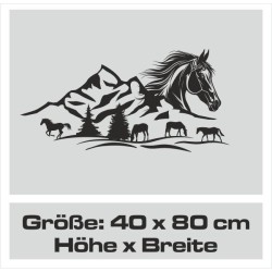 Aufkleber Auto Pferd Fohlen Stute Hengst Hufeisen Glück Spruch Dekor Stall Pferdehof  Sport Familie Pony Kinder Pferdeanhänger