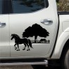 Aufkleber Auto Pferd Fohlen Stute Hengst Hufeisen Glück Spruch Dekor Stall Pferdehof  Sport Familie Pony Kinder Pferdeanhänger