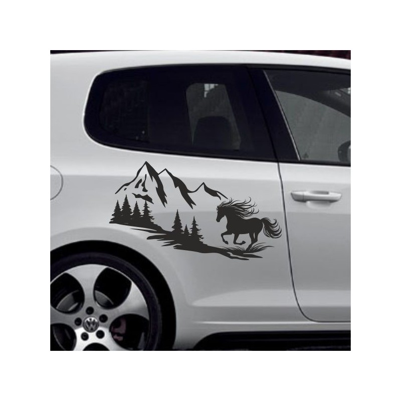 Aufkleber Auto Pferd Fohlen Stute Hengst Hufeisen Glück Spruch Dekor Stall Pferdehof  Sport Familie Pony Kinder Pferdeanhänger