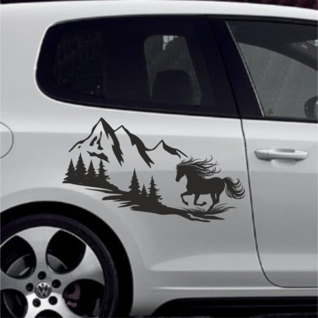 Aufkleber Auto Pferd Fohlen Stute Hengst Hufeisen Glück Spruch Dekor Stall Pferdehof  Sport Familie Pony Kinder Pferdeanhänger