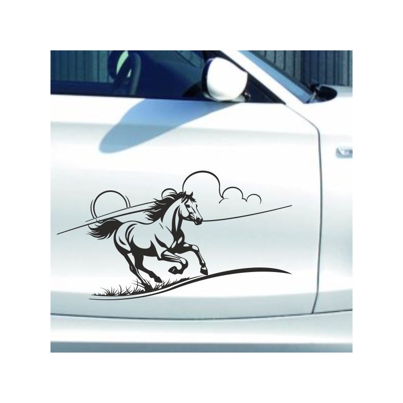 Aufkleber Auto Pferd Fohlen Stute Hengst Hufeisen Glück Spruch Dekor Stall Pferdehof  Sport Familie Pony Kinder Pferdeanhänger