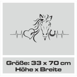 Aufkleber Auto Pferd Fohlen Stute Hengst Hufeisen Glück Spruch Dekor Stall Pferdehof  Sport Familie Pony Kinder Pferdeanhänger