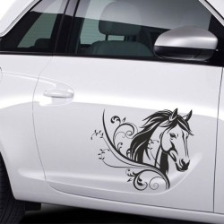 Aufkleber Auto Pferd Fohlen Stute Hengst Hufeisen Glück Spruch Dekor Stall Pferdehof  Sport Familie Pony Kinder Pferdeanhänger