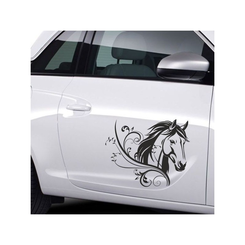 Aufkleber Auto Pferd Fohlen Stute Hengst Hufeisen Glück Spruch Dekor Stall Pferdehof  Sport Familie Pony Kinder Pferdeanhänger