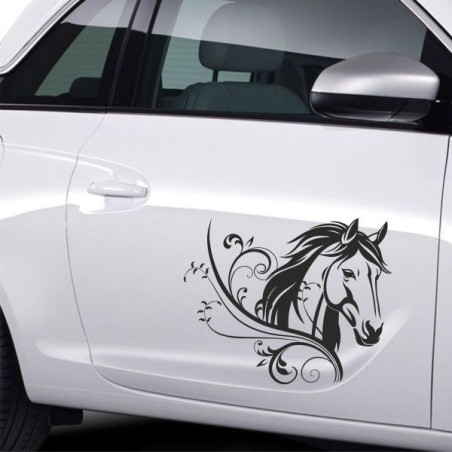 Aufkleber Auto Pferd Fohlen Stute Hengst Hufeisen Glück Spruch Dekor Stall Pferdehof  Sport Familie Pony Kinder Pferdeanhänger
