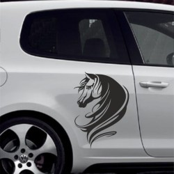 Aufkleber Auto Pferd Fohlen Stute Hengst Hufeisen Glück Spruch Dekor Stall Pferdehof  Sport Familie Pony Kinder Pferdeanhänger