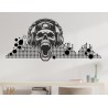 Wandaufkleber Musik DJ Kopfhörer Sound Bass Totenkopf Music Aufkleber Wand Wandtattoo 06