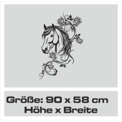 Wandaufkleber Aufkleber Wand Wandtattoo Tattoo Pferde Dekor Pferd Stute Pony Hengst Reiten Hof Sport Kids Hufeisen Glück Hof