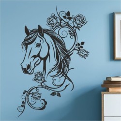 Wandaufkleber Aufkleber Wand Wandtattoo Tattoo Pferde Dekor Pferd Stute Pony Hengst Reiten Hof Sport Kids Hufeisen Glück Hof