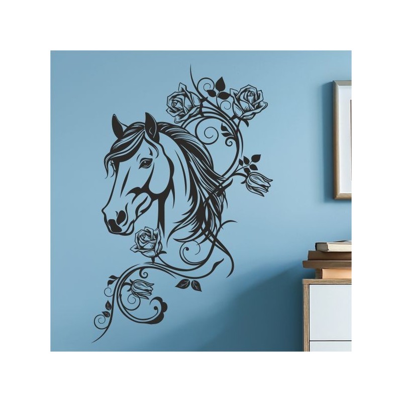 Wandaufkleber Aufkleber Wand Wandtattoo Tattoo Pferde Dekor Pferd Stute Pony Hengst Reiten Hof Sport Kids Hufeisen Glück Hof
