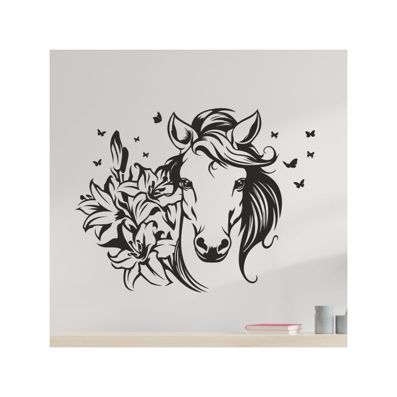 Wandaufkleber Aufkleber Wand Wandtattoo Tattoo Pferde Dekor Pferd Stute Pony Hengst Reiten Hof Sport Kids Hufeisen Glück Hof