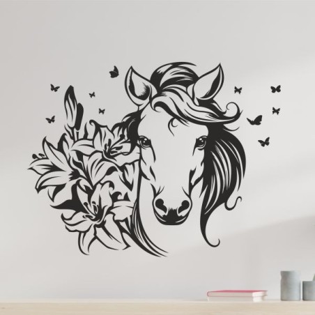 Wandaufkleber Aufkleber Wand Wandtattoo Tattoo Pferde Dekor Pferd Stute Pony Hengst Reiten Hof Sport Kids Hufeisen Glück Hof