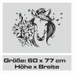 Wandaufkleber Aufkleber Wand Wandtattoo Tattoo Pferde Dekor Pferd Stute Pony Hengst Reiten Hof Sport Kids Hufeisen Glück Hof