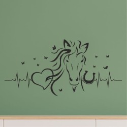 Wandaufkleber Aufkleber Wand Wandtattoo Tattoo Pferde Dekor Pferd Stute Pony Hengst Reiten Hof Sport Kids Hufeisen Glück Hof