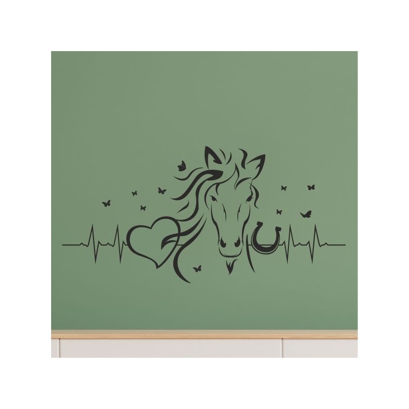 Wandaufkleber Aufkleber Wand Wandtattoo Tattoo Pferde Dekor Pferd Stute Pony Hengst Reiten Hof Sport Kids Hufeisen Glück Hof