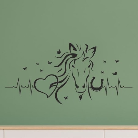 Wandaufkleber Aufkleber Wand Wandtattoo Tattoo Pferde Dekor Pferd Stute Pony Hengst Reiten Hof Sport Kids Hufeisen Glück Hof