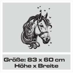 Wandaufkleber Aufkleber Wand Wandtattoo Tattoo Pferde Dekor Pferd Stute Pony Hengst Reiten Hof Sport Kids Hufeisen Glück Hof