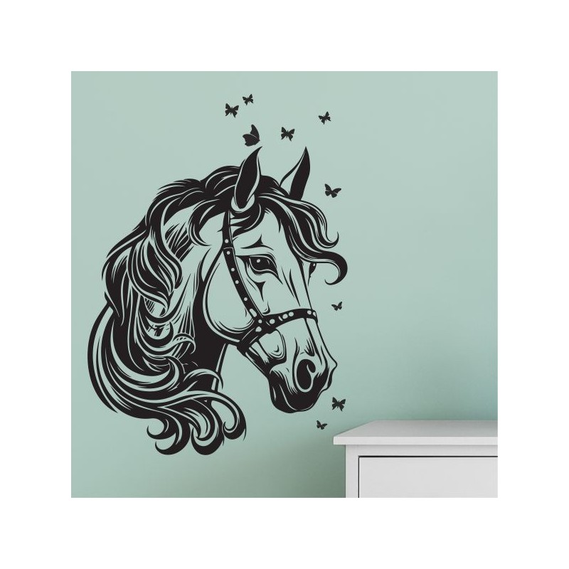 Wandaufkleber Aufkleber Wand Wandtattoo Tattoo Pferde Dekor Pferd Stute Pony Hengst Reiten Hof Sport Kids Hufeisen Glück Hof