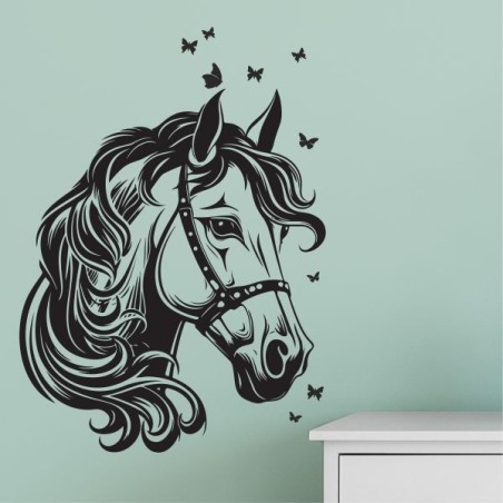 Wandaufkleber Aufkleber Wand Wandtattoo Tattoo Pferde Dekor Pferd Stute Pony Hengst Reiten Hof Sport Kids Hufeisen Glück Hof