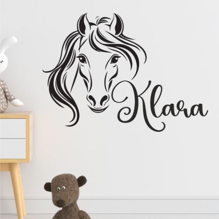 Wandaufkleber Aufkleber Wand Wandtattoo Tattoo Pferde Dekor Pferd Stute Pony Hengst Reiten Hof Sport Kids Hufeisen Glück Hof
