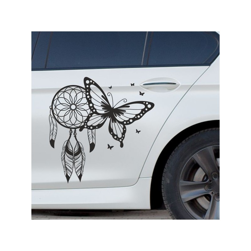 Aufkleber SET Auto Car Tattoo Style Seiten Tribal Dekor Pferd Gecko Power Blumen Ranke Fee Hexe Blumen Blüten Gecko Farbe