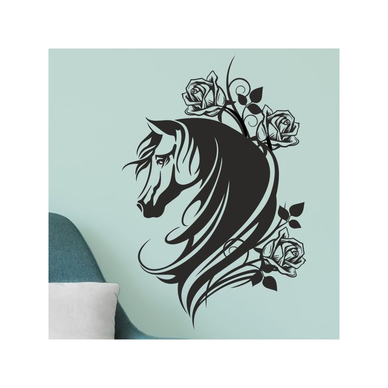 Wandaufkleber Aufkleber Wand Wandtattoo Tattoo Pferde Dekor Pferd Stute Pony Hengst Reiten Hof Sport Kids Hufeisen Glück Hof