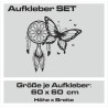 Aufkleber SET Auto Car Tattoo Style Seiten Tribal Dekor Pferd Gecko Power Blumen Ranke Fee Hexe Blumen Blüten Gecko Farbe