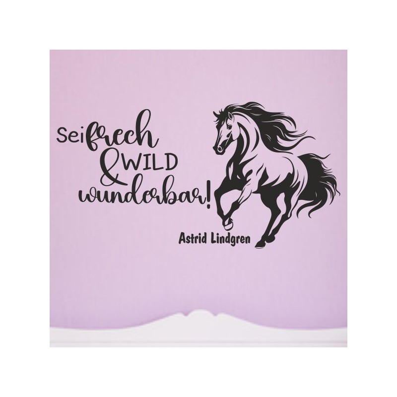 Wandaufkleber Aufkleber Wand Wandtattoo Tattoo Pferde Dekor Pferd Stute Pony Hengst Reiten Hof Sport Kids Hufeisen Glück Hof