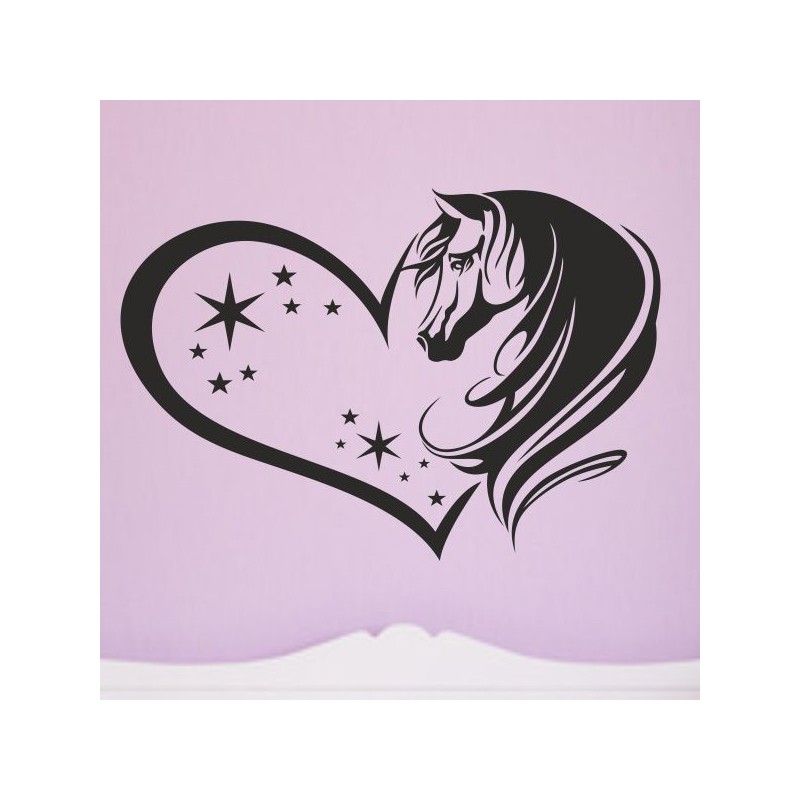 Wandaufkleber Aufkleber Wand Wandtattoo Tattoo Pferde Dekor Pferd Stute Pony Hengst Reiten Hof Sport Kids Hufeisen Glück Hof