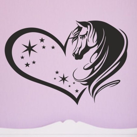 Wandaufkleber Aufkleber Wand Wandtattoo Tattoo Pferde Dekor Pferd Stute Pony Hengst Reiten Hof Sport Kids Hufeisen Glück Hof