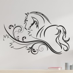 Wandaufkleber Aufkleber Wand Wandtattoo Tattoo Pferde Dekor Pferd Stute Pony Hengst Reiten Hof Sport Kids Hufeisen Glück Hof