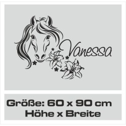 Wandaufkleber Aufkleber Wand Wandtattoo Tattoo Pferde Dekor Pferd Stute Pony Hengst Reiten Hof Sport Kids Hufeisen Glück Hof