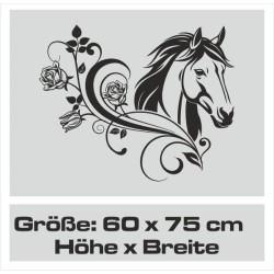 Wandaufkleber Aufkleber Wand Wandtattoo Tattoo Pferde Dekor Pferd Stute Pony Hengst Reiten Hof Sport Kids Hufeisen Glück Hof