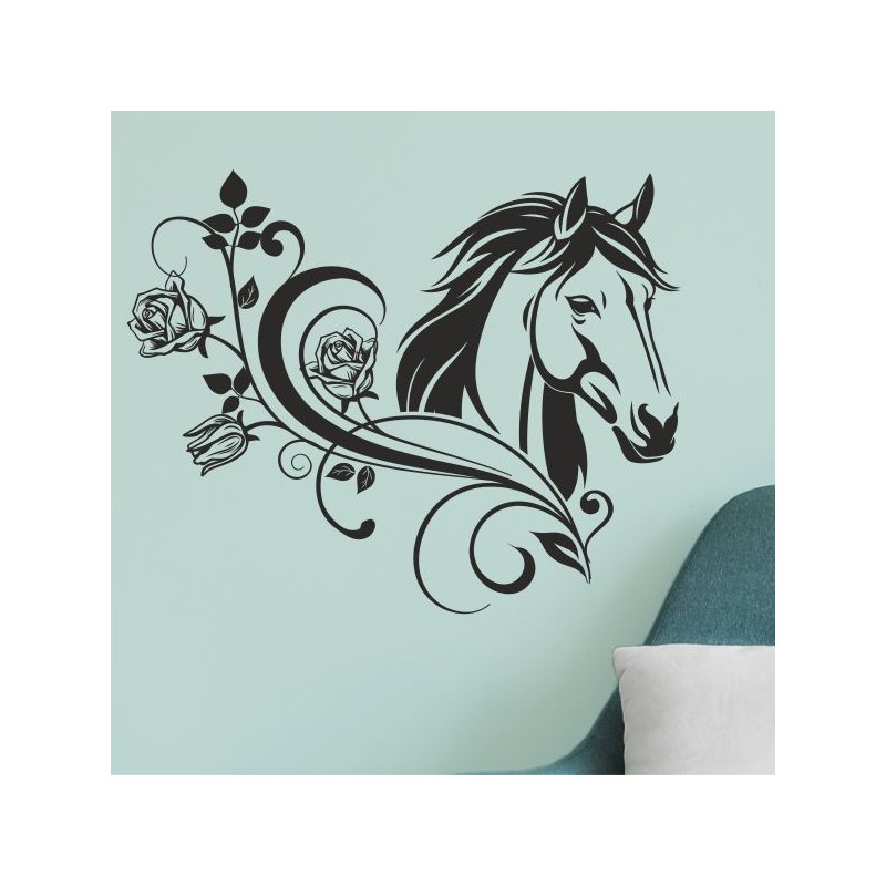 Wandaufkleber Aufkleber Wand Wandtattoo Tattoo Pferde Dekor Pferd Stute Pony Hengst Reiten Hof Sport Kids Hufeisen Glück Hof