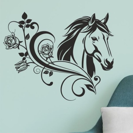 Wandaufkleber Aufkleber Wand Wandtattoo Tattoo Pferde Dekor Pferd Stute Pony Hengst Reiten Hof Sport Kids Hufeisen Glück Hof